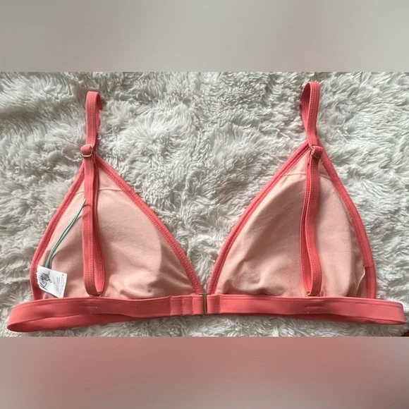 Kona Sol Pink/Peach Gingham Bikini Top Women’s XL - Picture 2 of 3